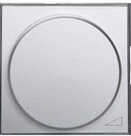 TAPA+BOTON REGULADOR GIRATORIO SERIE SKY PLATA - 1