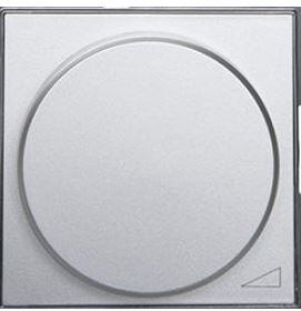 TAPA+BOTON REGULADOR GIRATORIO SERIE SKY PLATA