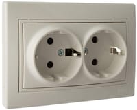 SCHUKO DOBLE SERIE EUROPA BLANCO - 1