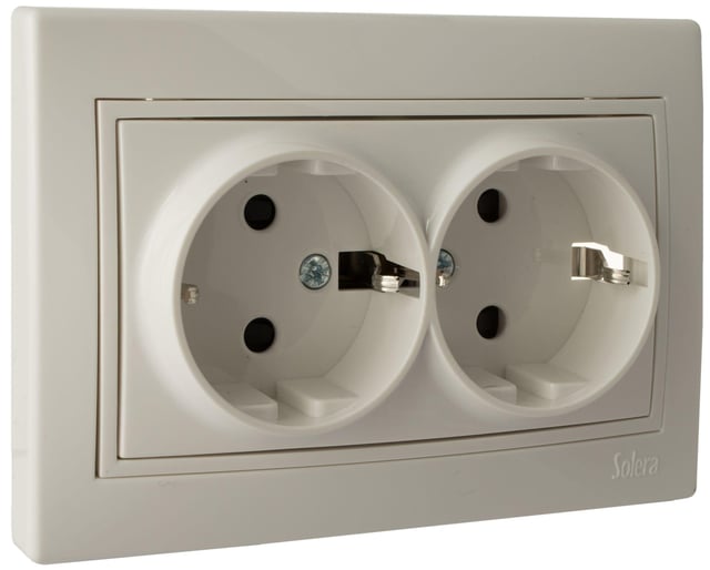 SCHUKO DOBLE SERIE EUROPA BLANCO