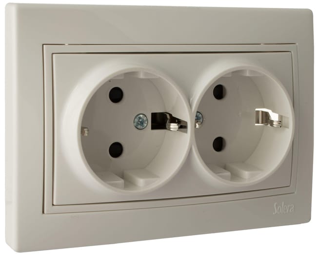 SCHUKO DOBLE SERIE EUROPA BLANCO - 1