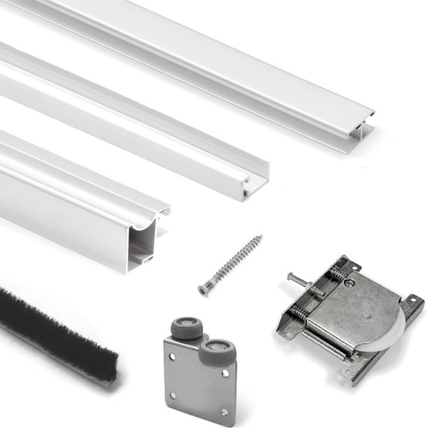 KIT PUERTA ARMARIO CORREDERA  BLANCA MATE 232 X 100 CM 10MM