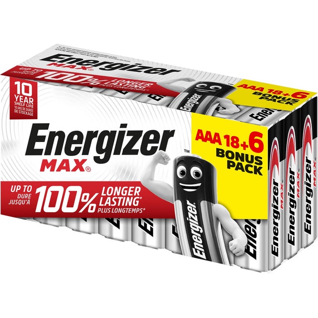24 PILAS ALCALINAS ENERGIZER MAX AAA 