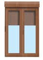 BALCONERA PVC OSCILOBATIENTE CON PERSIANA ROBLE 140X218CM - 1