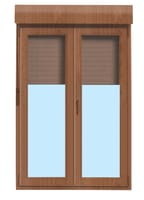 BALCONERA PVC OSCILOBATIENTE CON PERSIANA ROBLE 140X218CM - 1