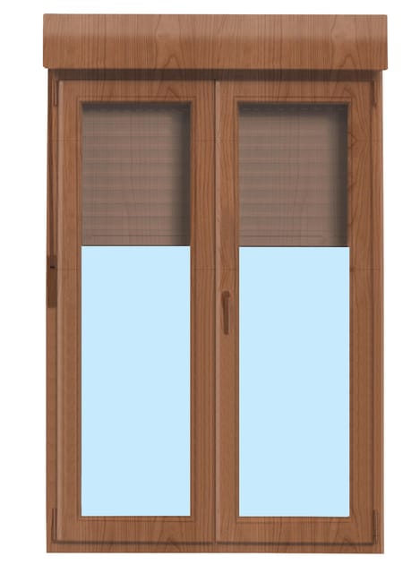 BALCONERA PVC OSCILOBATIENTE CON PERSIANA ROBLE 140X218CM - 1