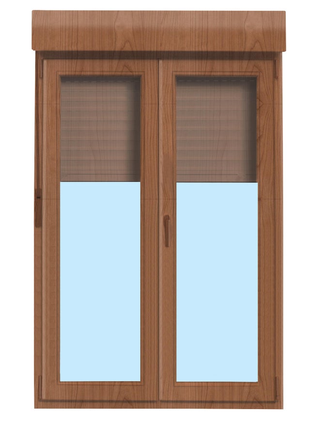 BALCONERA PVC OSCILOBATIENTE CON PERSIANA ROBLE 140X218CM