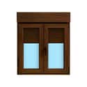 VENTANA PVC OSCILOBATIENTE CON PERSIANA NOGAL 100X115.5CM - 1