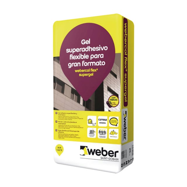 CEMENTO COLA FLEX3 SUPERGEL WEBER 25KG BLANCO