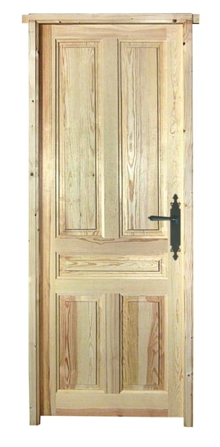 PUERTA INTERIOR EN BLOCK MACIZA PINO 5 PAÑOS 72,5 CM DERECHA - 1