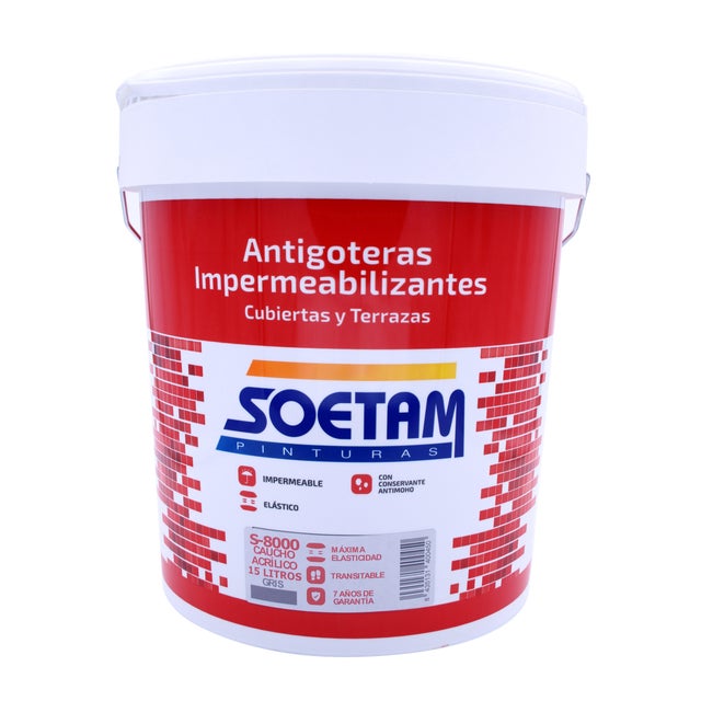 IMPERMEABILIZANTE ANTIGOTERAS S8000 15L ROJO TEJA