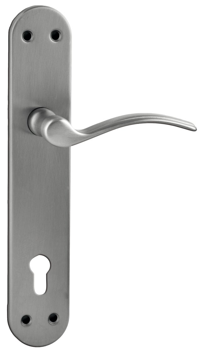 JUEGO DE MANILLA PLACA CON BOCALLAVE 47  MM ALUMINIO NIQUEL LISA