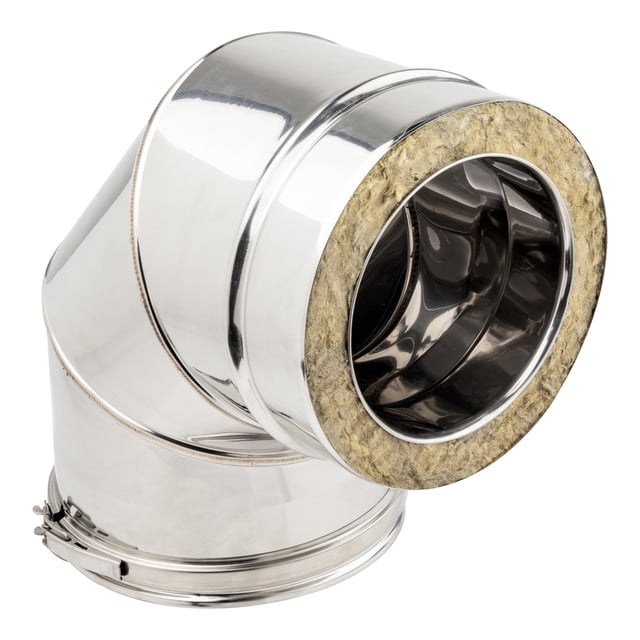 CODO 90º PARED DOBLE Ø125MM INOX 304