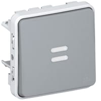 CONMUTADOR CON LUZ SERIE PLEXO COMPONIBLE GRIS IP55 - 1