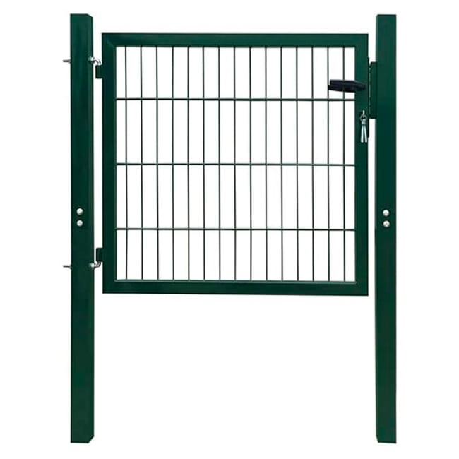 PUERTA METÁLICA POSTE CUADRADO VERDE 1X1.5 M MALLA 50X50 MM - 1