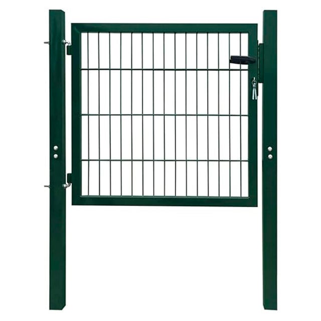 PUERTA METÁLICA POSTE CUADRADO VERDE 1X1.5 M MALLA 50X50 MM