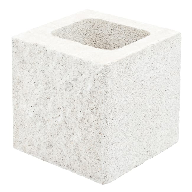BLOQUE DE HORMIGÓN SPLIT MEDIO BLANCO 19X19X19 CM - 1