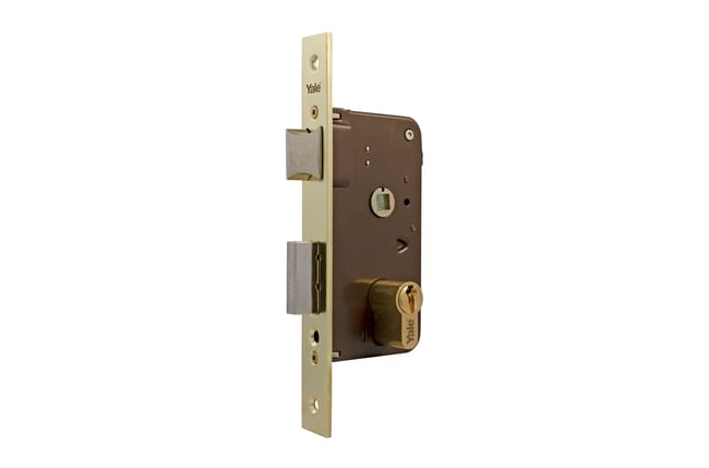 CERRADURA EMBUTIR PARA PUERTA DE MADERA 60 MM. 600 LATONADO YALE - 1