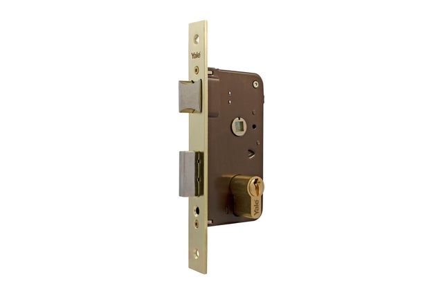 CERRADURA EMBUTIR PARA PUERTA DE MADERA 60 MM. 600 LATONADO YALE
