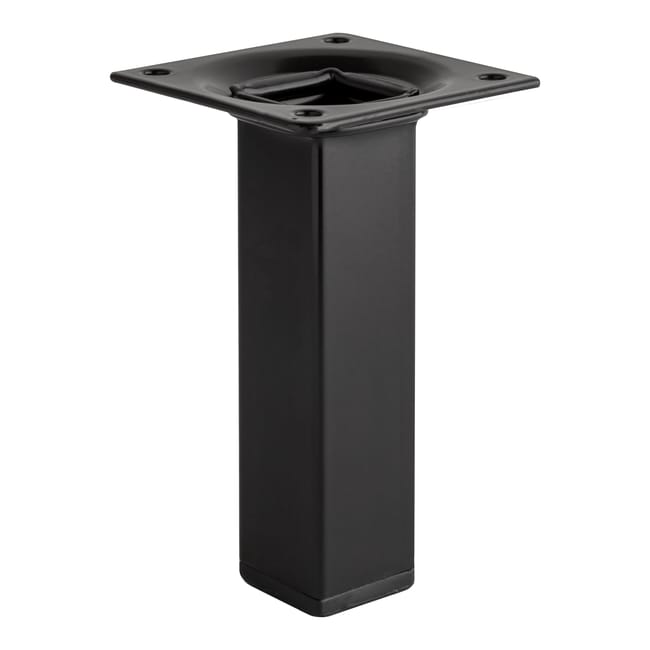 PATA MUEBLE ACERO CUADRADA 100MM 25X25MM NEGRA 1UD - 1