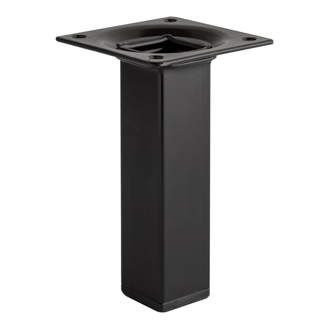 PATA MUEBLE ACERO CUADRADA 100MM 25X25MM NEGRA 1UD
