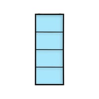 PUERTA ALUMINIO CORREDERA ATELIER CRISTAL MATE CON GUIA CORREDERA INCLUIDA 4 PAÑOS NEGRO 85X208 - 1