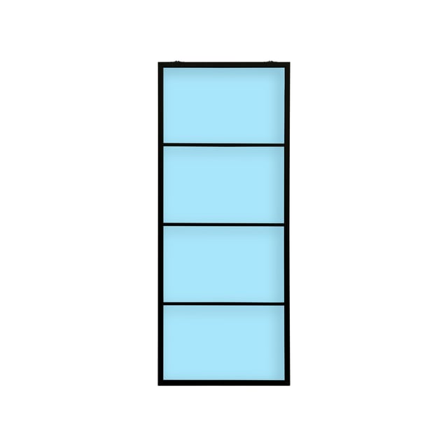 PUERTA ALUMINIO CORREDERA ATELIER CRISTAL MATE CON GUIA CORREDERA INCLUIDA 4 PAÑOS NEGRO 85X208