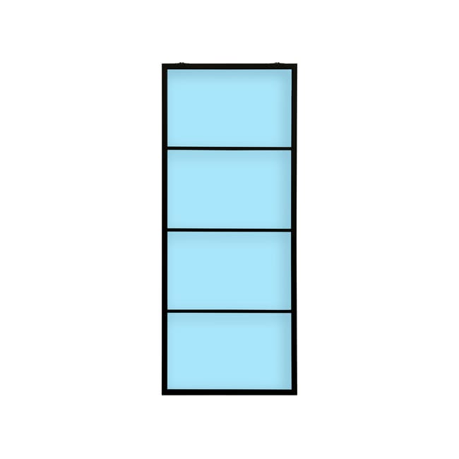 PUERTA ALUMINIO CORREDERA ATELIER CRISTAL MATE CON GUIA CORREDERA INCLUIDA 4 PAÑOS NEGRO 85X208 - 1