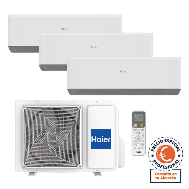 AIRE ACONDICIONADO WIFI MULTISPLIT 2X2100+2800 FRIGORIAS HAIER GEOS R+