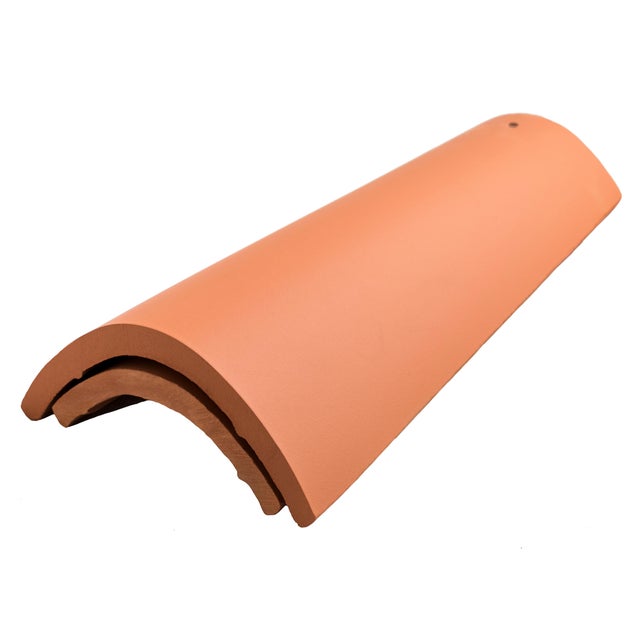 TEJA CERÁMICA CURVA CORTADA ROJO 40X15 CM