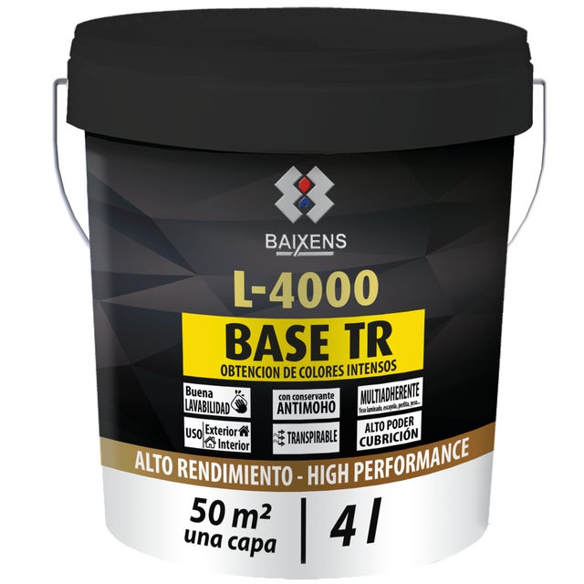 BASE PINTURA PLÁSTICA MATE L4000 4L TONOS INTENSOS