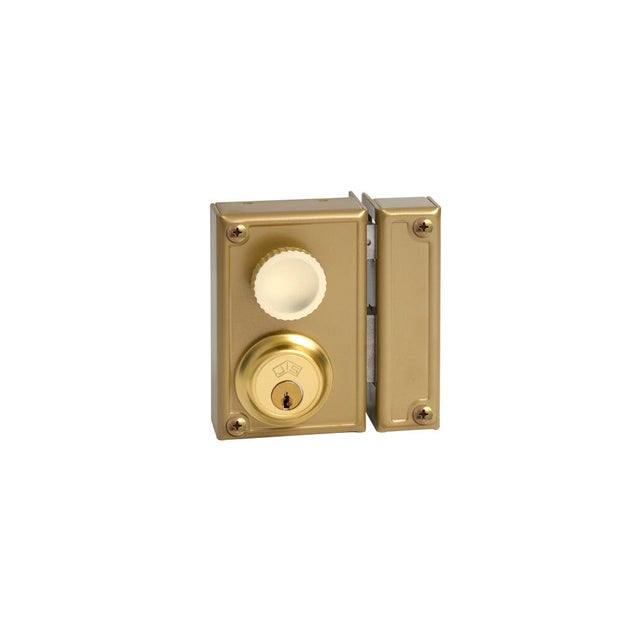 CERRADURA SOBREPONER 70 MM. PINTADA DORADA 34 7 DERECHA JIS