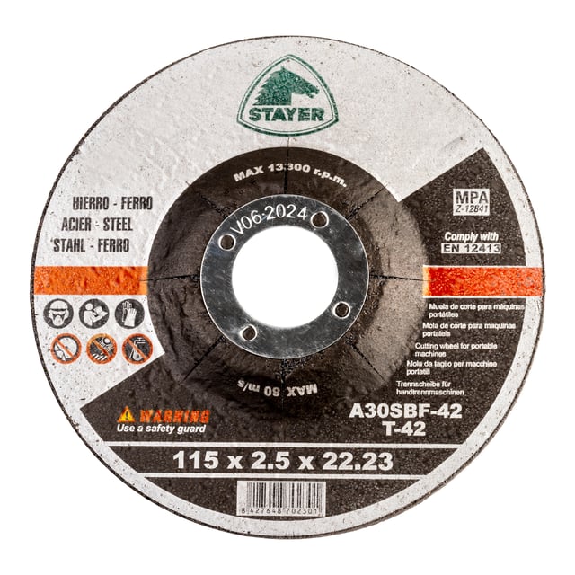 DISCO AMOLADORA CORTE METAL 230MM STAYER