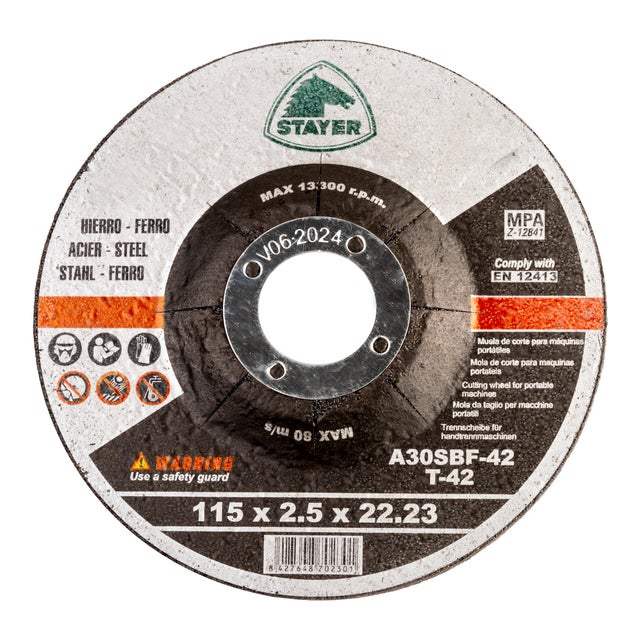 DISCO AMOLADORA CORTE METAL 115MM STAYER