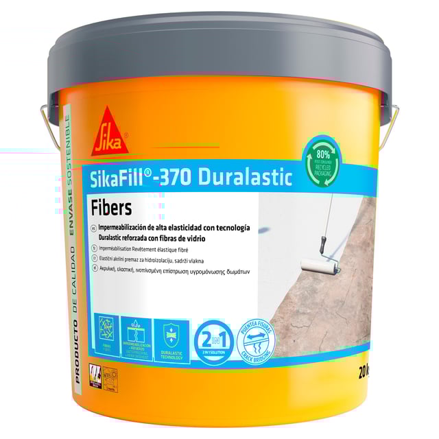REVESTIMIENTO ELÁSTICO SIKAFILL-370 FIBRAS 20 KG BLANCO