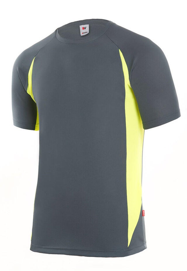 CAMISETA TÉCNICA GRIS/AMARILLO MANGA CORTA EYE BIRD TALLA L VELILLA 105501