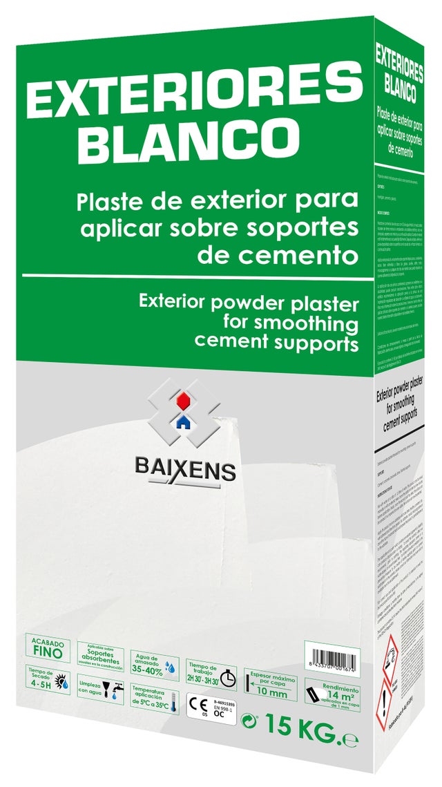 PLASTE EN POLVO CAPA GRUESA RENOVACION Y ACABADO EXTERIORES 3H 15KG