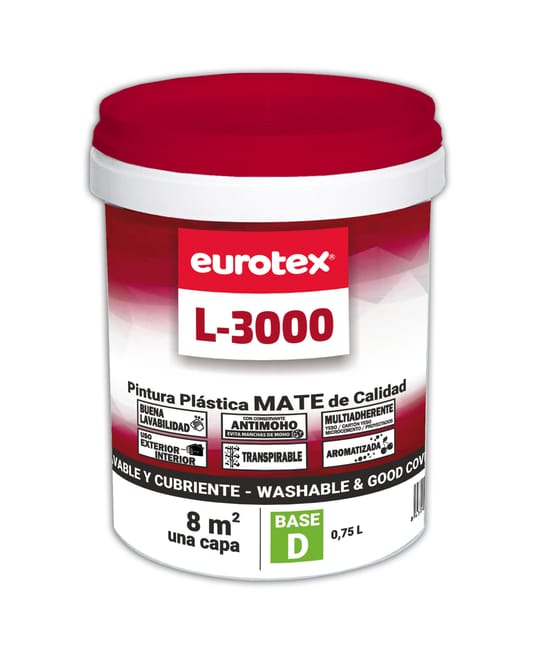 BASE PINTURA PLÁSTICA MATE L3000 750ML TONOS MEDIOS - 1