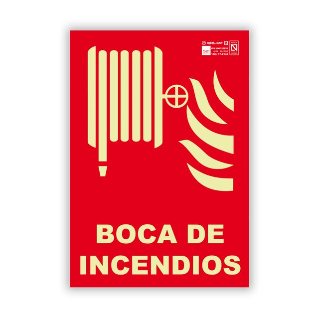 SEÑAL FOTOLUMINISCENTE BOCA INCENDIO 1UD