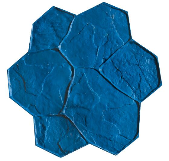 MOLDE PIEDRA IRREGULAR AZUL RÍGIDO PARA HORMIGÓN IMPRESO