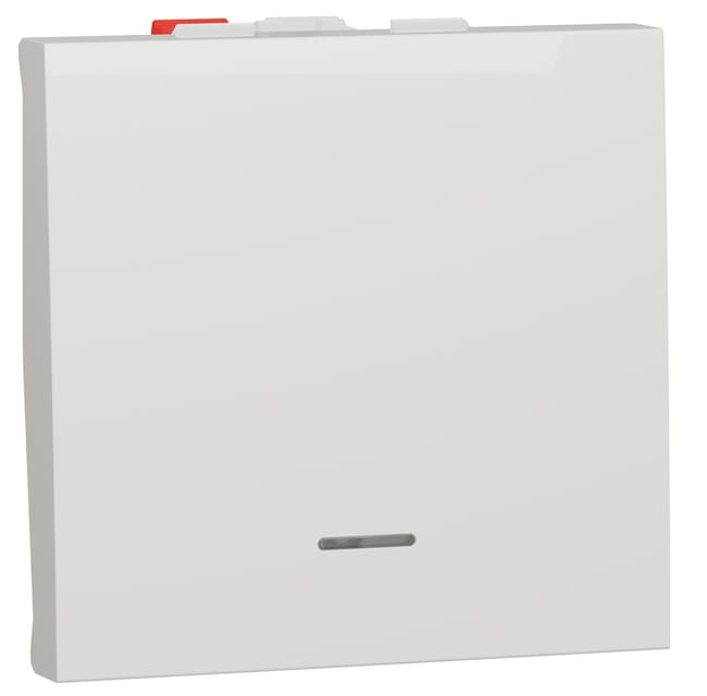 PULSADOR LUMINOSO ANCHO SERIE NEW UNICA BLANCO - 1