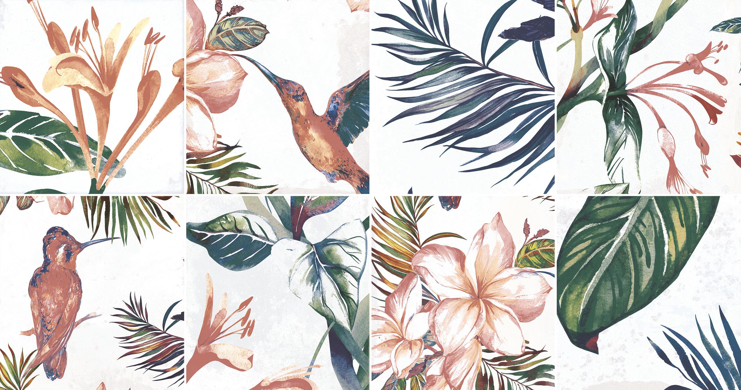 AZULEJO PASTA ROJA 31.6X60CM VANITY FLOWER GREEN - 2