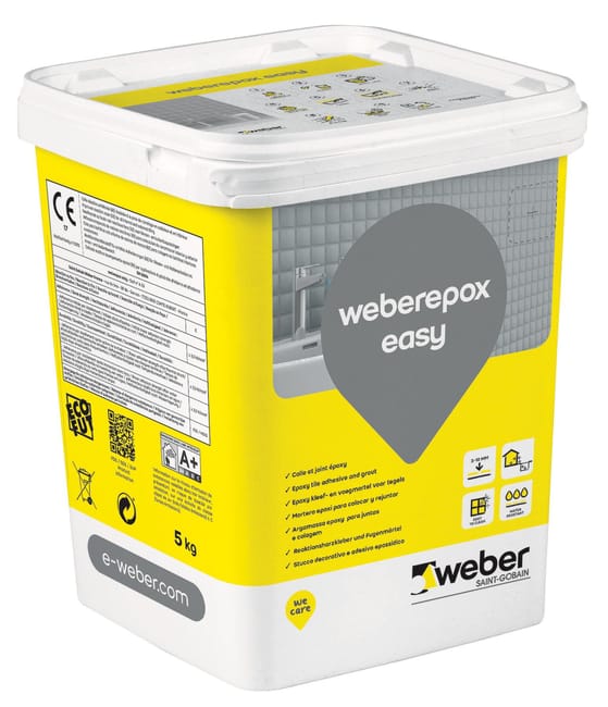CEMENTO JUNTA EPOXY EASY WEBER 5KG BLANCO PURO - 1