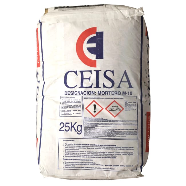 MORTERO ESPECIAL ENLUCIDOS M-10 CEISA 25 KG GRIS - 1