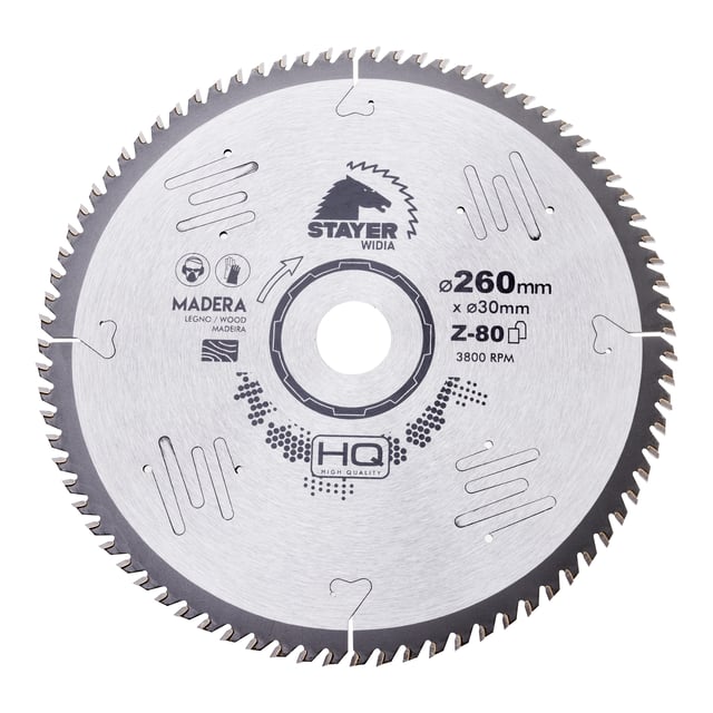 DISCO DE WIDIA CORTE MADERA FINO 260MM Z80 STAYER