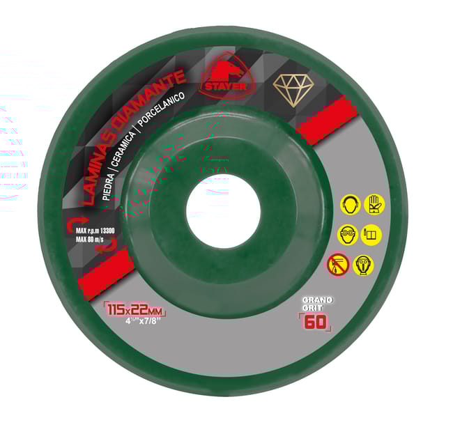 DISCO MIL HOJAS DIAMANTADO PORCELÁNICO 115MM GRANO 60 STAYER - 1