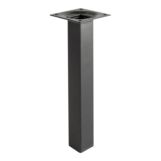 PATA MUEBLE ACERO CUADRADA 200MM 25x25MM NEGRA. 1UD