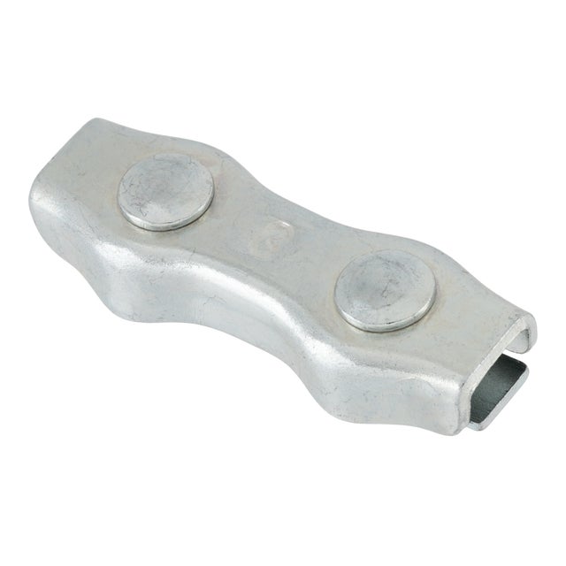 SUJETACABLE PLANO DOBLE GALVANIZADO 3 MM. 8 UDS