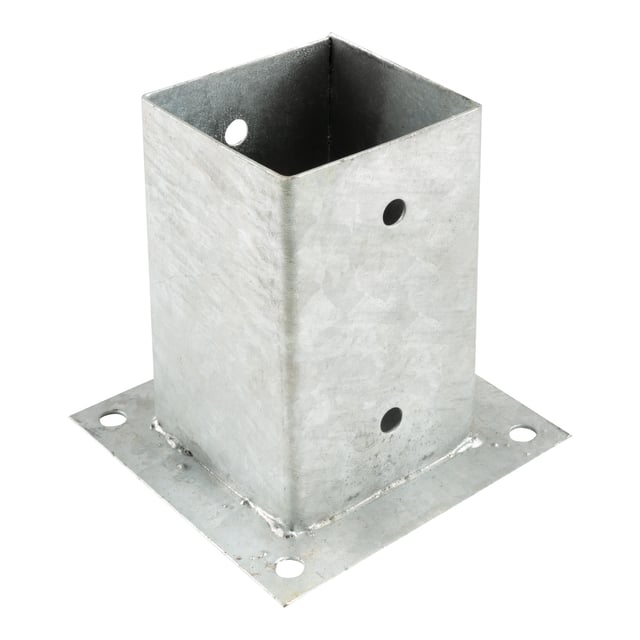 BASE ACERO GALVANIZADO CON PLETINA 9X9 CM