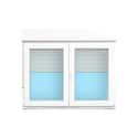 VENTANA PVC OSCILOBATIENTE CON PERSIANA BLANCA 140X118CM - 1